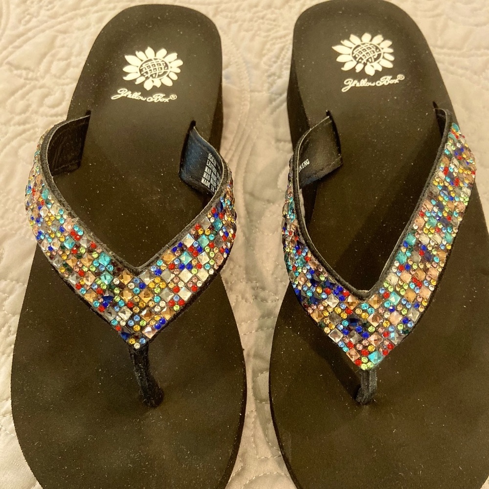 Yellow Box Multi Stoned Flip Flops